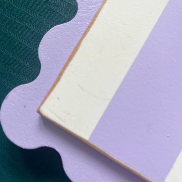 New Arrivals Inc Picture Frames Purple White Baby Room Scallop Polka Dots Stripe - Picture 6 of 8